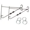 Pair Of 12" Hanging Basket Brackets With Swivel Hooks -Garden Bulbs Store 130043
