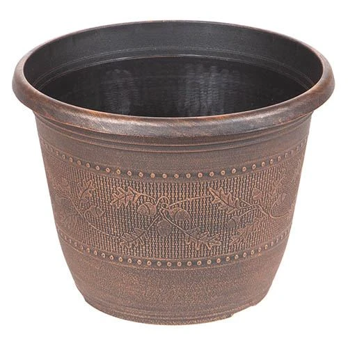 4 X Acorn Planters 25cm (10in) Copper-Tone 4 4 X Acorn Planters 25cm (10in) Copper-Tone - Image 2