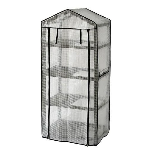 Wooden Greenhouse Nursery & PE Cover - Grey Wash 3 Wooden Greenhouse Nursery & PE Cover - Grey Wash