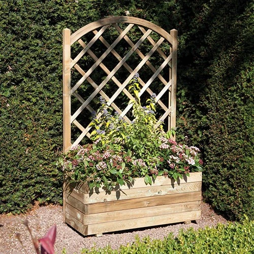 Rectangular Planter & Lattice 3 Rectangular Planter & Lattice