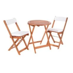 Raffles Bistro Set With Cushions - Natural -Garden Bulbs Store 160798 2