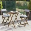 Raffles Bistro Set With Cushions - Grey -Garden Bulbs Store 160799