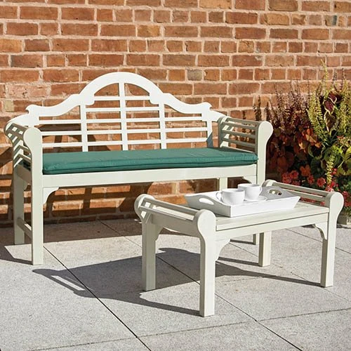 Lutyens Style Bench - Forest White 3 Lutyens Style Bench - Forest White