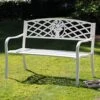 Coalbrookdale Garden Bench White -Garden Bulbs Store 160989