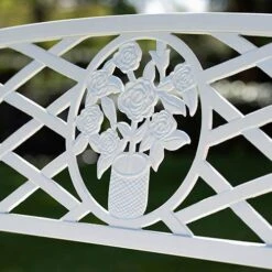 Coalbrookdale Garden Bench White -Garden Bulbs Store 160989 1