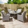 Prestbury 4 Seater Dining Set-Natural Stone -Garden Bulbs Store 161226