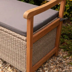 Alderley Rattan Storage Bench - Natural -Garden Bulbs Store 161355 2