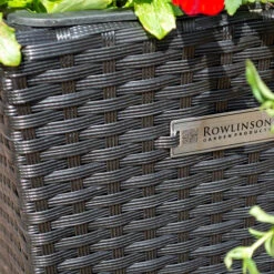 Square Rattan Planter In Black Weave-Pack Of 2 7 Square Rattan Planter In Black Weave-Pack Of 2 -Garden Bulbs Store 161442 2