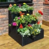 Tiered Rattan Planter InĀ Black 2 Tiered Rattan Planter InĀ Black -Garden Bulbs Store 161444