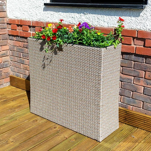 Tall Rattan Planter In Natural Weave 3 Tall Rattan Planter In Natural Weave