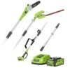 Greenworks 40v Long Reach Hedge Trimmer & Pruner Combo With 2Ah Battery And Charger -Garden Bulbs Store 180283